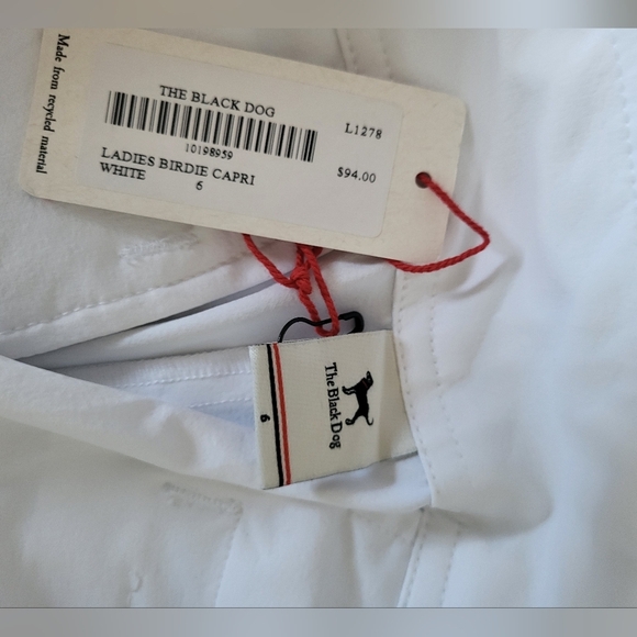 NEW The Black Dog White Ladies Birdie Capri, Size 6 (30) - Picture 4 of 6